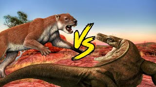 Marsupial Lion VS Megalania  Prehistoric Predators FACEOFF [upl. by Llenrev127]