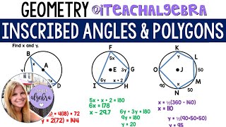 Geometry  Inscribed Angles and Polygons [upl. by Eussoj]