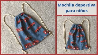 Mochila deportiva para niños  MUY FACIL  Costura para principiantes [upl. by Eeniffar725]