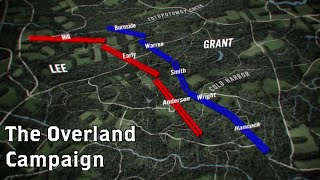 The Wilderness to Cold Harbor Grants Overland Campaign Animated Battle Map [upl. by Maker]