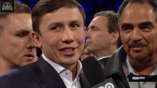 ITS ON  Gennady Golovkin enters the ring after Canelo Alvarezs win to ANNOUNCE THE BIG ONE [upl. by Kape276]