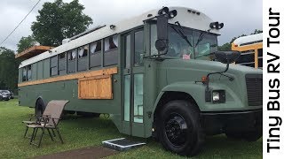 Spectacular Tour Of Tiny House School Bus RV Conversion Camper [upl. by Lisabet]