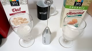 Oat Milk vs Almond Milk part 2 Frothing Test [upl. by Onirefez]