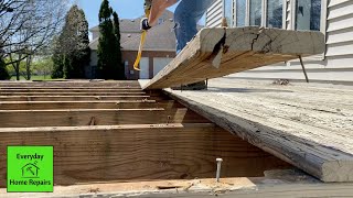 Rebuilding a Deck Part 1  Removal of Wood Down to Framing Structure [upl. by Nirrep]