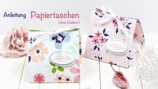 Anleitung Papiertasche ohne Kleben [upl. by Rikahs]