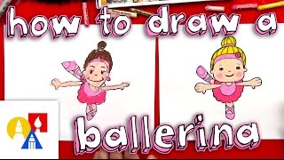 How To Draw A Cartoon Ballerina [upl. by Ellicul]