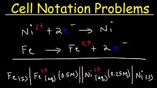 Cell Notation Practice Problems Voltaic Cells  Electrochemistry [upl. by Fugate]