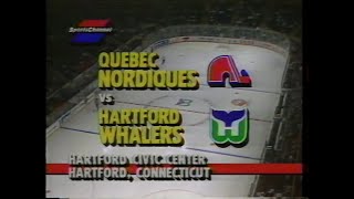 First period  Quebec Nordiques at Hartford Whalers  October 25 1989  SportsChannel America [upl. by Milde]