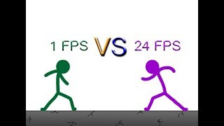 1 FPS VS 24 FPS Stickman Fight [upl. by Esorylime592]