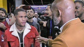 Devin Haney CONFRONTS Bernard Hopkins BACKSTAGE After Ryan Garcia WIN [upl. by Odnalref]