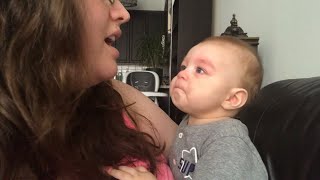 Baby Gets Emotional When Mom Sings Opera [upl. by Marteena156]