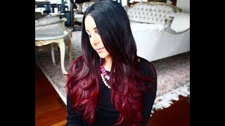 DIY Red Ombre Hair Tutorial  Naseem Delan [upl. by Nikolos]