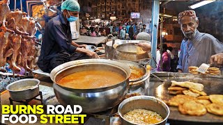 Burns Road Food Street Karachi  Waheed Kabab Fry  Babu Bun Kabab Fish Fry etc  Pakistani Food [upl. by Fadas]