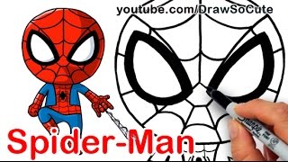 How to Draw SpiderMan Easy  Marvel [upl. by Polinski]