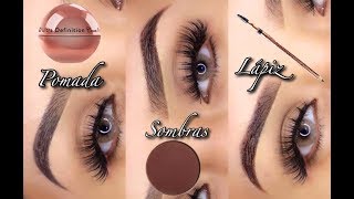 COMO HACER CEJAS CON GEL  SOMBRA  LAPIZ [upl. by Tessler]