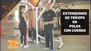 EXTENSIONES DE TRÍCEPS EN POLEA CON CUERDA Movimiento correcto [upl. by Okramed932]