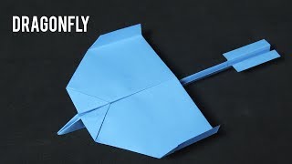 Como Hacer Un Avión De Papel Planeador DRAGONFLY  How To Make Paper Airplane [upl. by Jacynth]