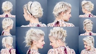 10 EASY UPDO Tutorials FOR SHORT HAIR  Milabu [upl. by Karlie282]