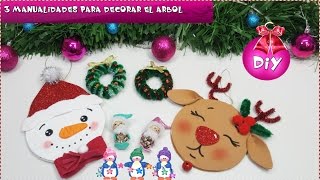 3 DIY FÁCILES PARA DECORAR EL ÁRBOL MANUALIDADES NAVIDAD PARA NIÑOS [upl. by Forbes]