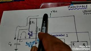 Monostable multivibrator using 555 Timer [upl. by Wardle]