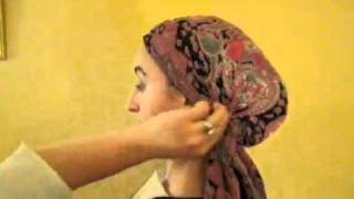 How to wear a TichelMitpachat  Jewish Hair covering  Jewish Modesty [upl. by Nipha]