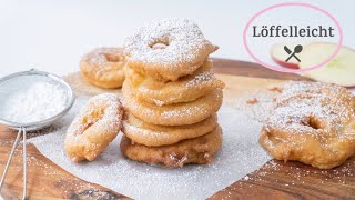 Apfelküchlein  gebackene Apfelringe  Apfelbeignets einfaches Rezept [upl. by Ariajay]