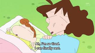 Shin chan english sub  mom cant sleep [upl. by Yttig301]