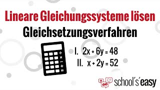 Gleichsetzungsverfahren – Lineare Gleichungssysteme lösen [upl. by Wendell192]