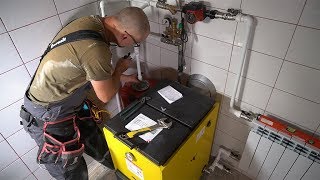 Монтаж котла и дымохода Обвязка котла своими руками boiler installation СТРОИМ ДЛЯ СЕБЯ [upl. by Schilling]