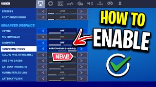 How To Enable Performance Mode In Fortnite Resetting Fix [upl. by Nodearb286]