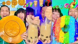 Rainbow Small to Giant Food Challenge Compilation Squid game Food🥵bubble tea boba Part6 [upl. by Aneeg301]