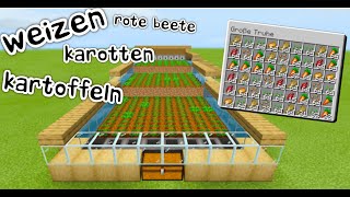 Minecraft Weizenfarm bauen 116 einfach  Minecraft Weizen Kartoffeln Karotten Rote Beete anbauen [upl. by Taub139]