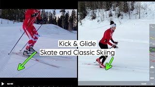 Kick and Glide in Skate and Classic CrossCountry Skiing [upl. by Nylirret]