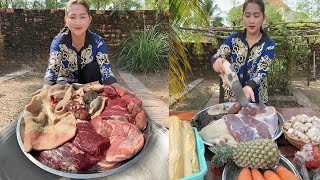 Mommy Chef Cooking Yummy Beef Tripe Beef Stomach Stew  Beef Cook and Eat  Cooking with Sros [upl. by Konstanze]