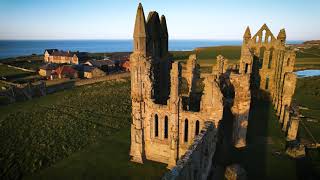 Whitby Abbey 4K drone footage from one of Whitbys iconic landmarks [upl. by Erlina608]