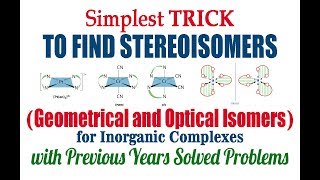 Simplest TRICK to find Geometrical and Optical Isomers of Inorganic Complexes [upl. by Isidoro]