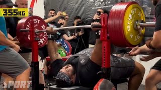 Julius Maddox 355kg 7826lb RAW Bench Press World Record 2021 [upl. by Kitti]