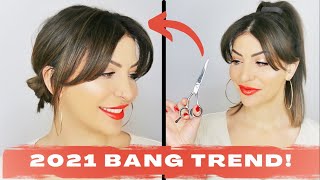 Hairdressers Guide To Cutting Your Own CURTAIN BANGS [upl. by Ayekel]