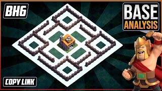 NEW BEST BH6 TROPHY defense Base 2021 Builder Hall 6 Trophy Base Design with Copy Link  COC [upl. by Agiaf]