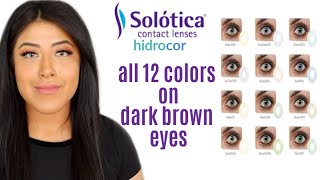 ALL SOLOTICA HIDROCOR REVIEW  NATURAL COLORED CONTACTS for DARK BROWN EYES  LENSME PROMO CODE [upl. by Ailem]