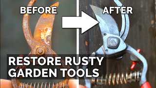 Easiest Way to Restore Rusty Garden Tools [upl. by Haggar]