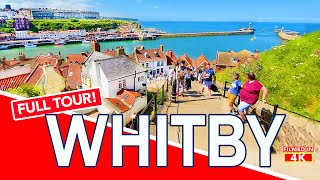 WHITBY  4K Walk through Whitby from Whitby Abbey to Whitby Beach via the 199 Steps and Harbour [upl. by Eipper]