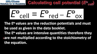 191 Calculating cell potential HL [upl. by Castro]