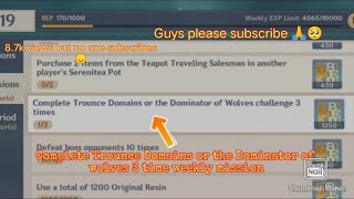 Trounce Domains or the dominator of wolves challenge 3 times weekly mission  Genshin Impact [upl. by Eadahc]