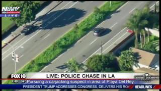 POLICE CHASE SlowSpeed Pursuit Suspect Drives in REVERSE in HourLong LAPD Standoff FNN [upl. by Derian87]