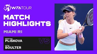 Kristyna Pliskova vs Katie Boulter  2021 Miami Round 1  WTA Match Highlights [upl. by Einnel]