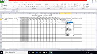 MS Excel Attendance Sheet Attendance Sheet in Excel  Student Antecedence Sheet useful in School [upl. by Thain]