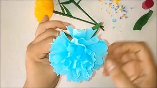 🍂Cómo hacer FLORES con Papel Crepe sin moldes fáciles y rápidas [upl. by Jody]