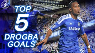 Didier Drogba  5 Greatest Chelsea Goals  Best Goals Compilation  Chelsea FC [upl. by Lalita131]