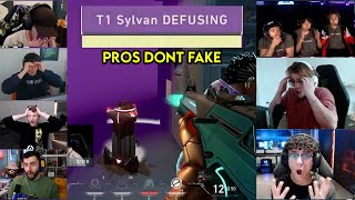 Valorant ProsStreamers Reacts To T1 Sylvan Sticking Defuse CLUTCH Against G2 In VCT [upl. by Haelak]